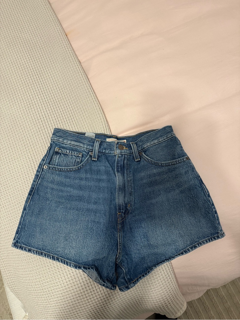 Levi's Mid-Blue High-Rise Denim Shorts